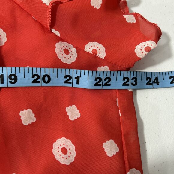 Cato Blouse Womens 18/20 Floral Flutter Short Sleeve Artsy Flowy‎ - Picture 6 of 8